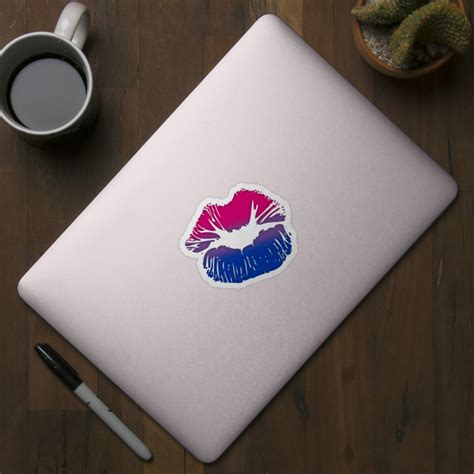 bisexual big kissing lips bisexual sticker teepublic