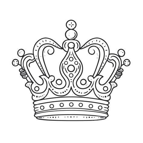 Simple Drawing Of A Crown Outline Sketch Vector Crown Drawing Wing