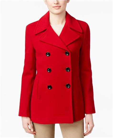 Calvin Klein Wool Cashmere Double Breasted Peacoat Coats For Women