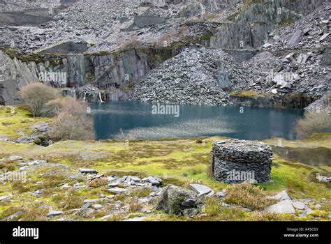 Slate Quarry Llanberis Snowdonia Wales Stock Photo Alamy