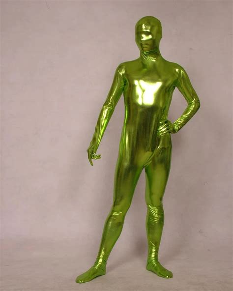 Cosplay Grass Green Lycra Latex Rubber Zentai Suit Cos Catsuit Costume For Male Fancy Dress In