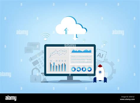Cloud Computing Technology With Cloud Icons And Digital Device Vector