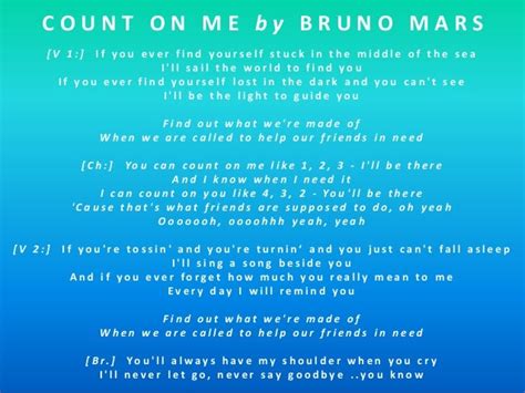 Bruno Mars Count On Me Lyrics Printable Printable Word Searches