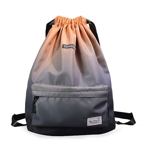 Gym Drawstring Backpack Water Resistant String Bag Nylon Cinch Sport