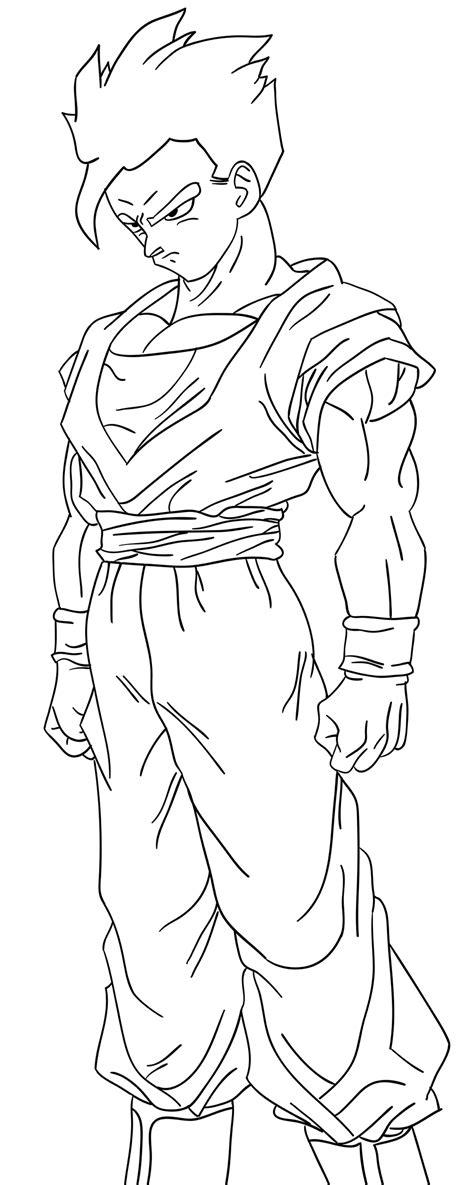 Dbz Gohan Coloring Pages Sketch Coloring Page