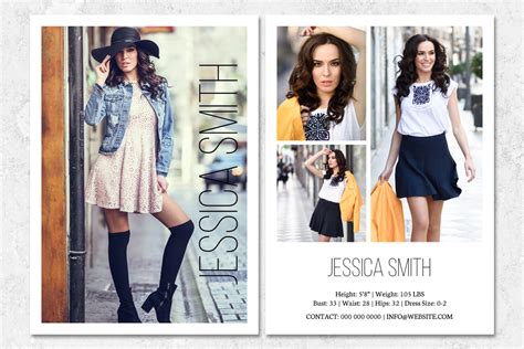 fashion model comp card template with regard to free zed card template professional template ideas