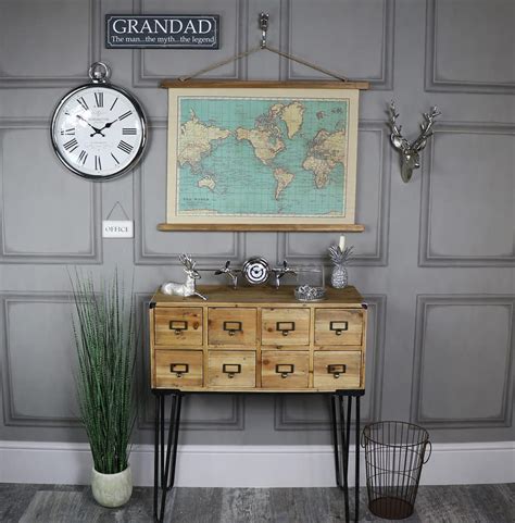 Directories, hanging ceiling signs, and projecting signs are a great way to start. Wood vintage style 'office' sign - Melody Maison®