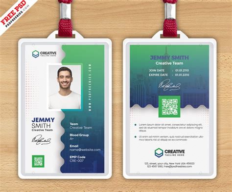 Abstract Design Photo Id Card Psd