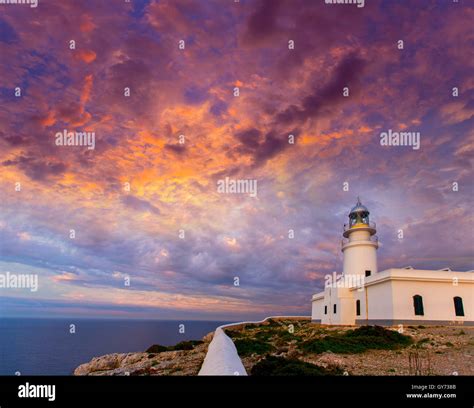Menorca Sunset At Faro De Caballeria Lighthouse Stock Photo Alamy