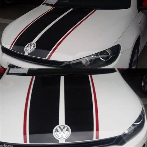 Car Styling For Car Dual Racing Stripes Hood Rear Decals For Scirocco