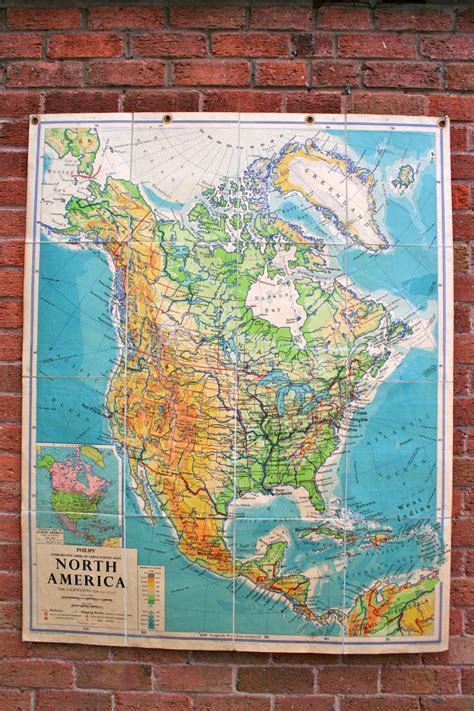 Vintage School Maps No 2 North America