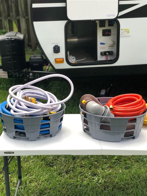 Organizing Your Rv Storage Hoses Cords And Gear Oh My Rv Storage Hose Storage Rv Hoses