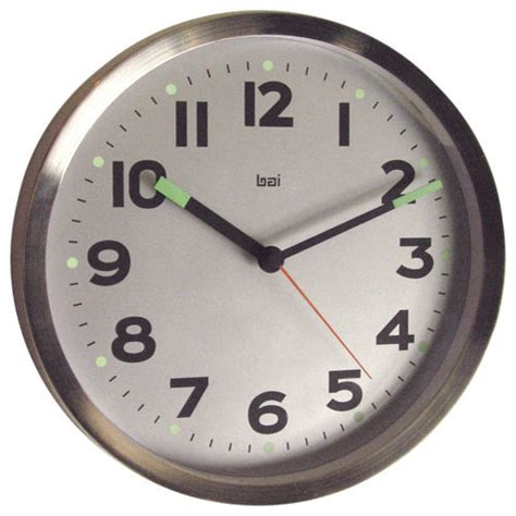 Silver 10 Inch Brushed Stainless Steel Wall Clock Modern Clocks