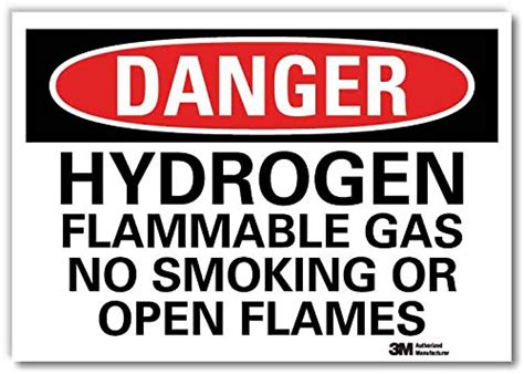 Smartsign Danger Hydrogen Flammable Gas No Smoking Or Open Flames