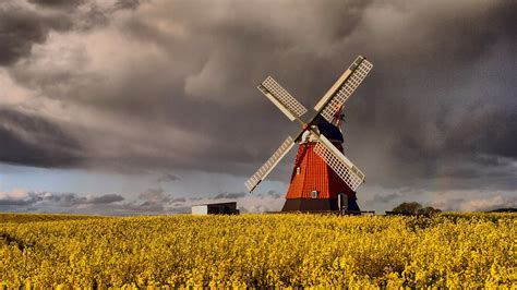 Denmark Windmills Clouds Grain Wallpapers Hd Desktop And Mobile