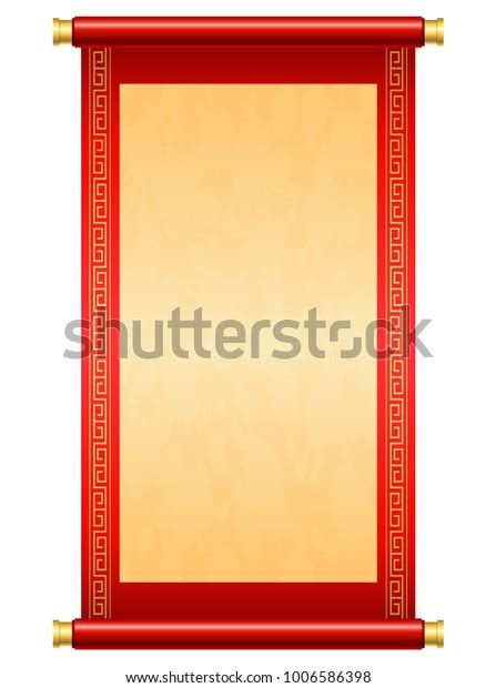 Chinese Scroll Illustration On White Background Stock Vector Royalty