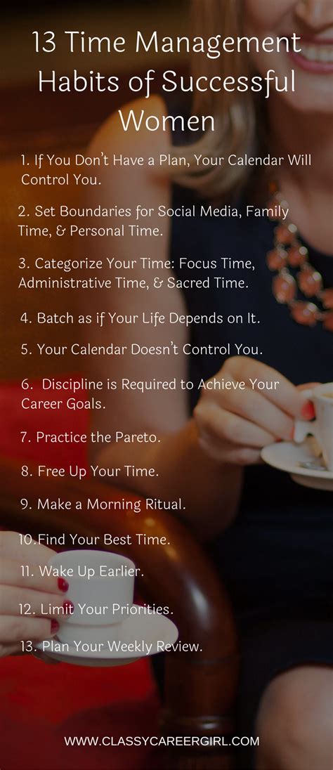 13 Time Management Habits of Successful Women | Time management, Time ...