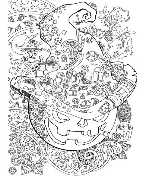 Halloween Adult Coloring Book Pdf Coloring Pages Digital Etsy In