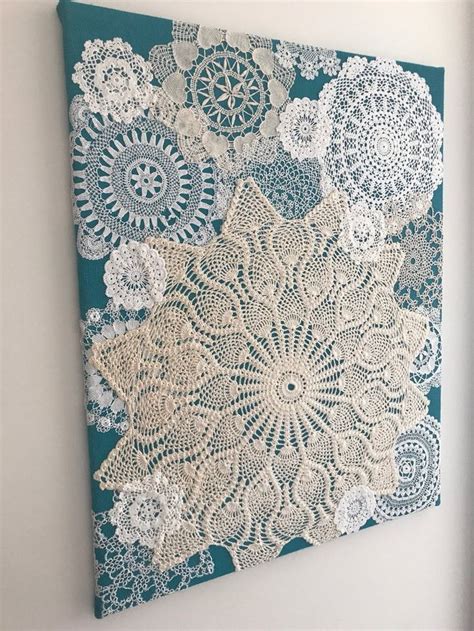 Doily Art Wall Hanging Sea Breeze Large Vintage Doilies On