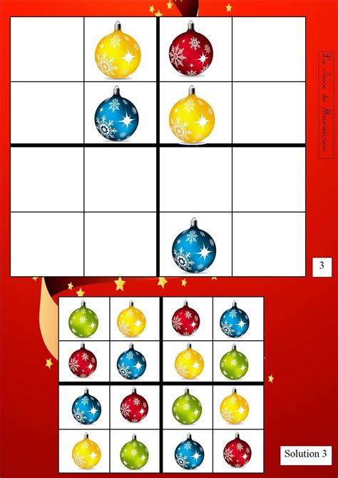 Des études démontrent que jouer au sudoku améliore la mémoire, la clarté de l'esprit et. Sudoku de Noël - La classe de Mamaicress | Noel, Jeux noel et Theme noel