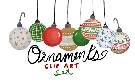 Hand Drawn Christmas Ornaments Clip Art Hand Drawn Clip Art Etsy