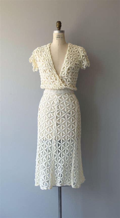 Crochet Lattice Dress Crochet Dress Vintage 1930s By Deargolden Crochet