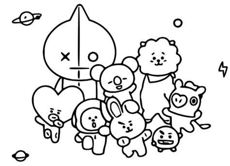 Coloring Page Bt21 Line Friends 11 Coloring Pages Coloring Books