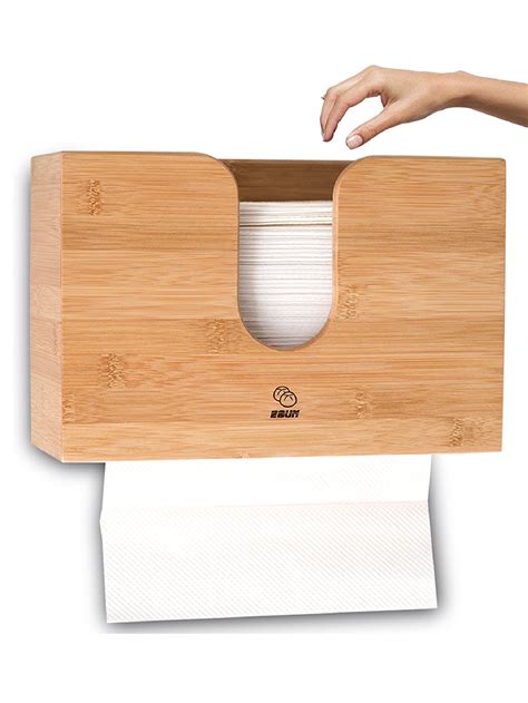 Paper towels dry hands faster and better than air dryers.8. Bamboo Paper Towel Dispenser For Kitchen & Bathroom - Wall ...