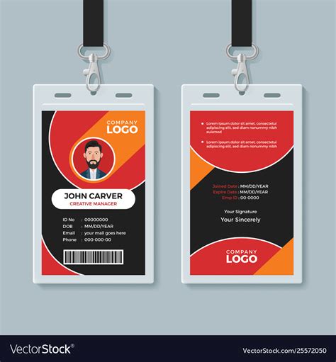 Digit id cards designed by shaan shivanandan. Creative multipurpose id card design template Vector Image
