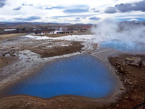 Blesi And Fata Geysers At Geysir Hot Springs Iceland