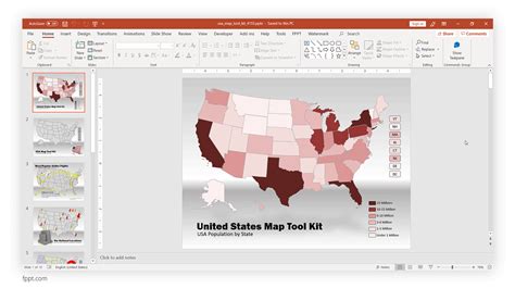 Us Map For Powerpoint Presentations With States Highlighted