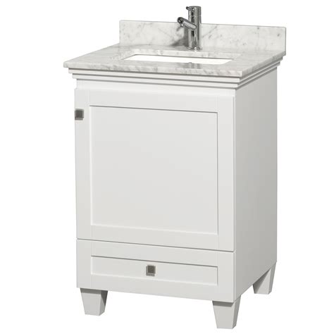 Measurements are taken at the widest point of the vanity, at the feet. 24" Acclaim Single Bath Vanity -White - Bathgems.com
