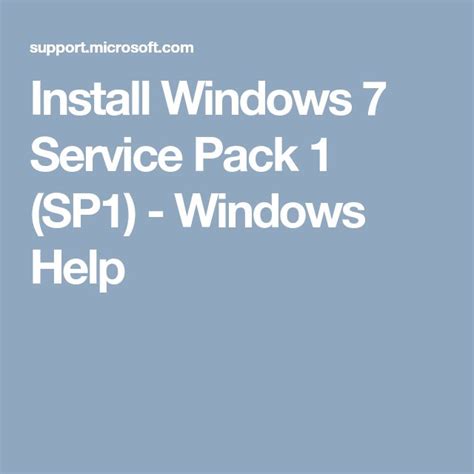 Install Windows 7 Service Pack 1 Sp1 Installation Window