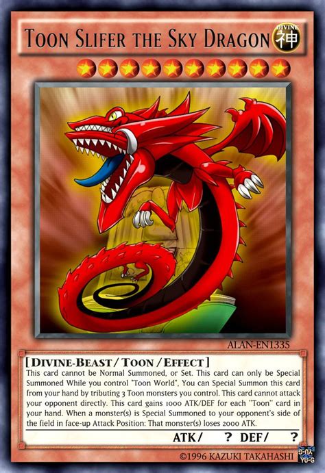Toon Slifer Rare Yugioh Cards Yugioh Dragon Cards Yugioh Dragons Custom Yugioh Cards Yu Gi