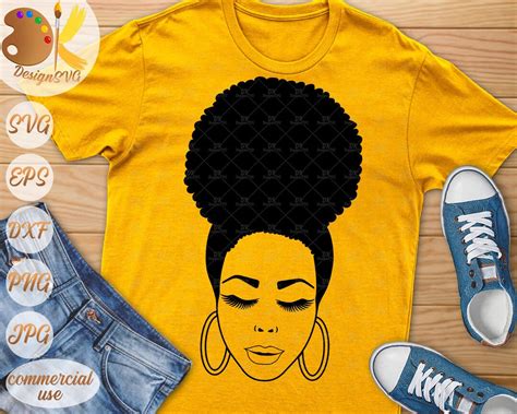 Afro Woman Svg Black Woman Svg Afro Puffs Svg Afro Lady Etsy