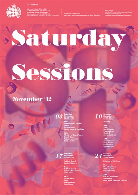Ministry Of Sound Saturday Sessions On Behance
