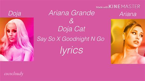 Ariana Grandedoja Cat Say Sogoodnight N Go Offical Lyrics Youtube