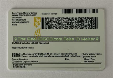 Tennessee Fake Id Real Idgod Official Fake Id Maker Website