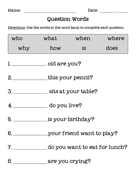 Question words, definitions and example sentences in english Question Words.pdf - Google Drive | Wh questions ...