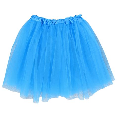 Neon Blue Adult Size 3 Layer Tulle Tutu Skirt Princess Halloween Costume Ballet Dress Party