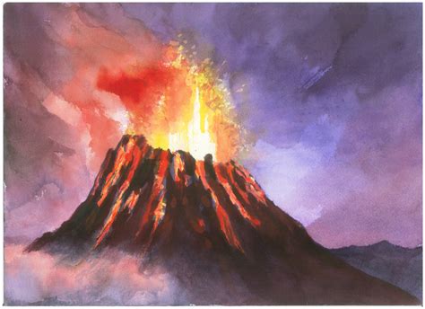Volcano Eruption Painting At Explore Collection Of