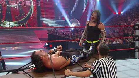 Jeff Hardy Ties Matt Hardy To A Table For A Leg Drop Backlash 2009 Jeff Hardy Hardy