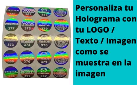 500 Hologramas Personalizados De 20x20 Mm Con Logo Texto Numeros