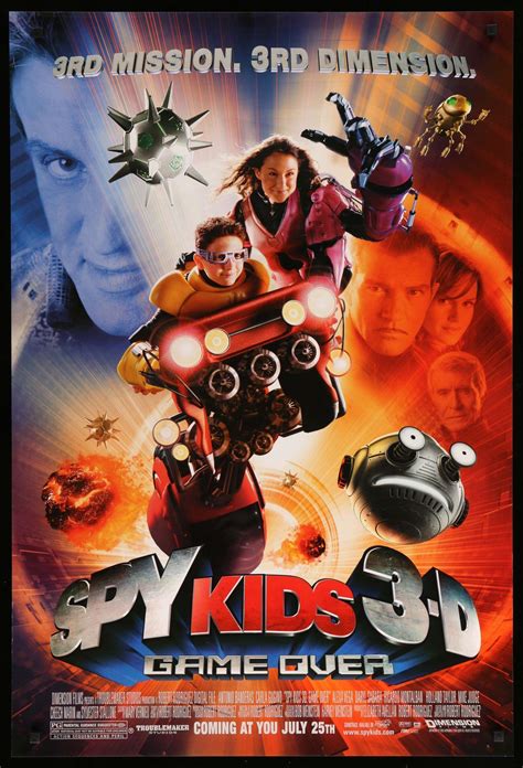 High resolution official theatrical movie poster (#2 of 5) for spy kids (2001). Spy Kids 3-D: Game Over (2003) Original One-Sheet Movie ...