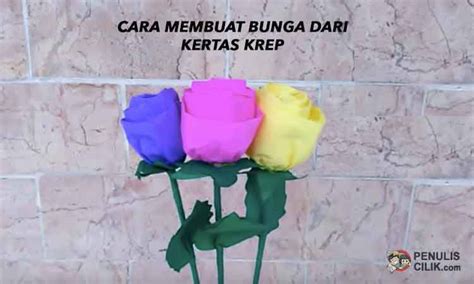 Lebih lengkapnya tutorial di cara membuat bunga dari kertas krep. Cara membuat bunga dari kertas krep - Penulis Cilik