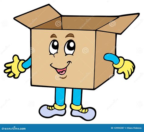 Cartoon Cardboard Box With Face Vector Illustration 37575200