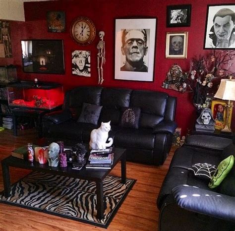 black-and-red-gothic-living-room | HomeMydesign