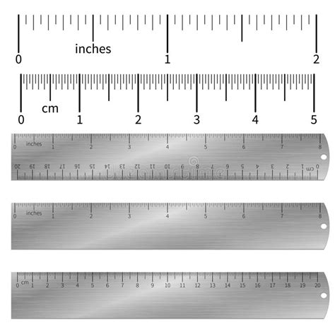 Metric Imperial Rulers Stock Vector Illustration Of Graphic 196872866