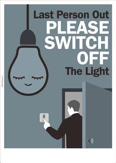 Please Switch Off The Light Health And Safety Poster Safety Posters