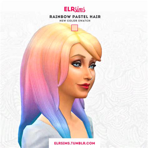 My Sims 4 Blog Rainbow Pastel Hair Recolors By Elrsims